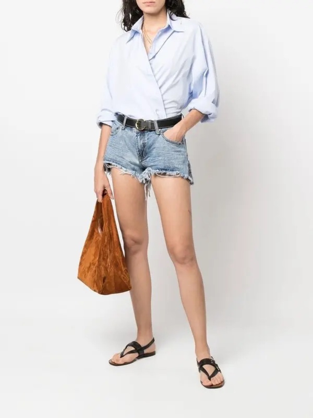 One Teaspoon Hollywood Marlon’s Denim Shorts Rae Hem Side Slit Size 29